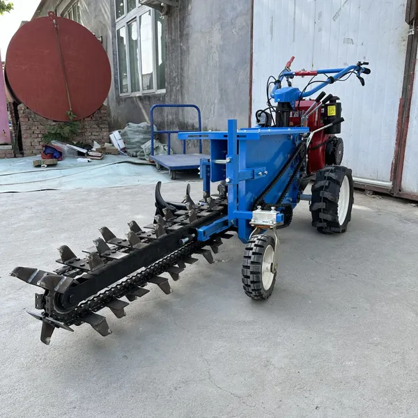 Hard Soil Trencher Farmland Vineyard Small Diesel Tractor Line Trench Pipeline Trenching Chain Trenching Tool photo-2