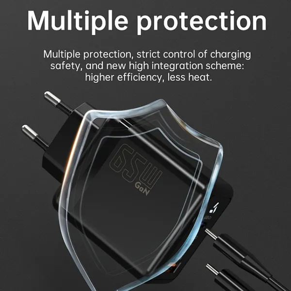 35W Dual USB-C PD QC3.0 Fast Charging Compact Power Adapter for Mobile Devices photo-4