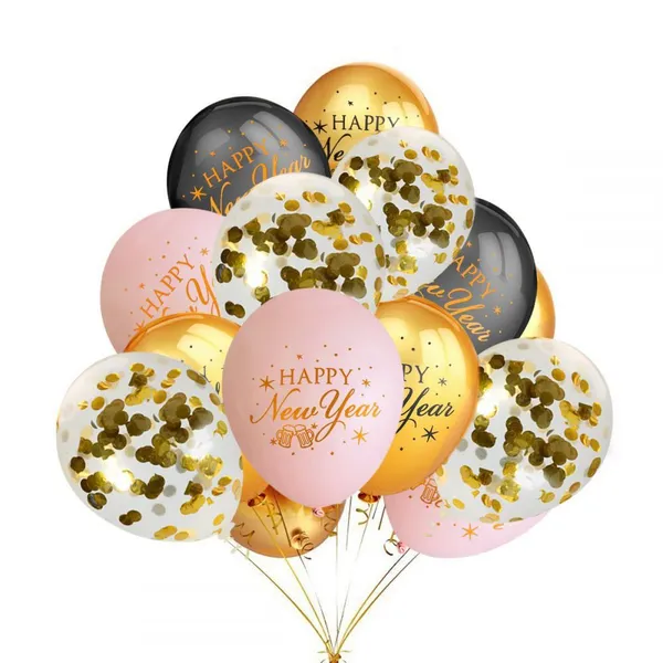 En71 Certificated 12Inch to 16inch Confetti Balloons Gold Black Latex Balloon Holiday Parties Wedding Decorations Air Balls Kid Birthday Party