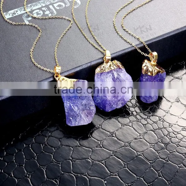 Fashion Purple Elegant Stone Necklace Pendant photo-2
