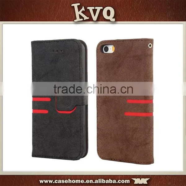 High Quality PU Leather Wallet Flip TPU Case for Iphone 6s 6s Plus photo-3