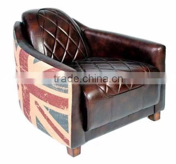 Retro Unique Style Union Jack Leather Sofa