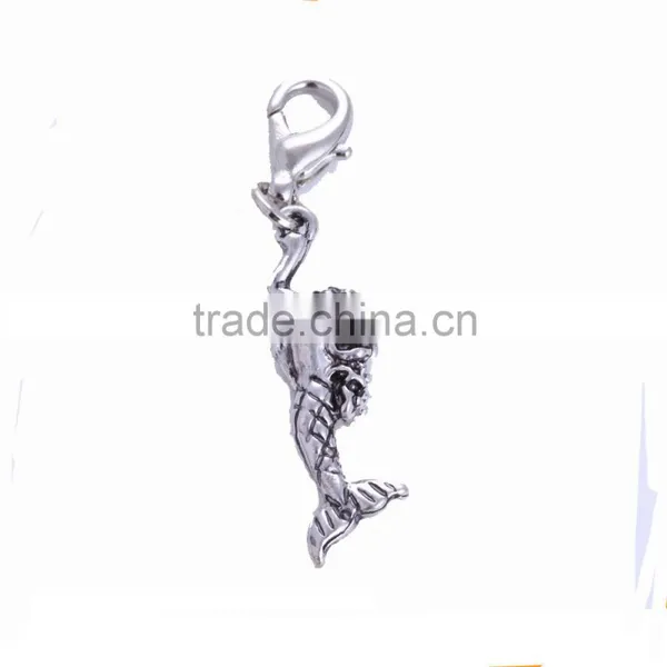 OEM Antique Silver Sea Life Jewelry Beauty Fish Mermaid Charm for Bracelet