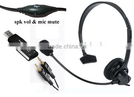 Lightweight Professional USB VOIP Earphone USB-81Svcmute