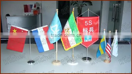 Promotion Polyester Table Flag Desk Flag With Stainless Stand photo-4