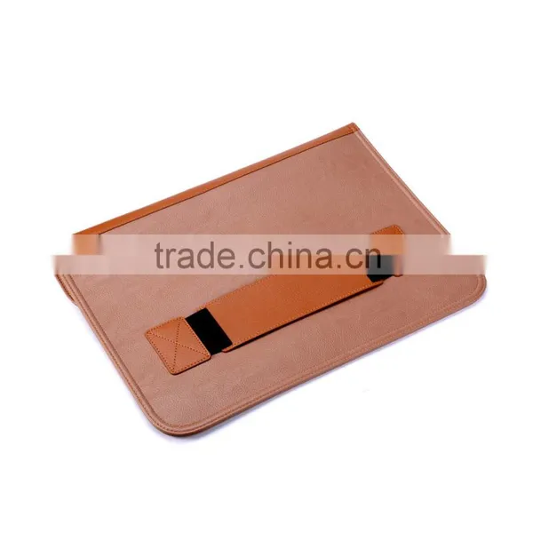 Factory Whole Sale Brown PU Leather 14 Inch Laptop Sleeve photo-4