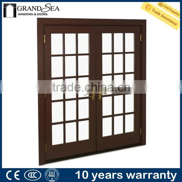 Beautiful Modern French Wrought Simple Grill Design Wood Window