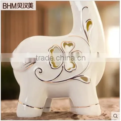 Loverly Hollow Out Gold Gild Ceramic Caft Deer Animal Decoration for Gifts photo-5
