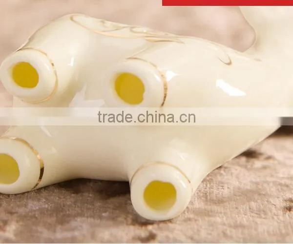 Loverly Hollow Out Gold Gild Ceramic Caft Deer Animal Decoration for Gifts photo-6