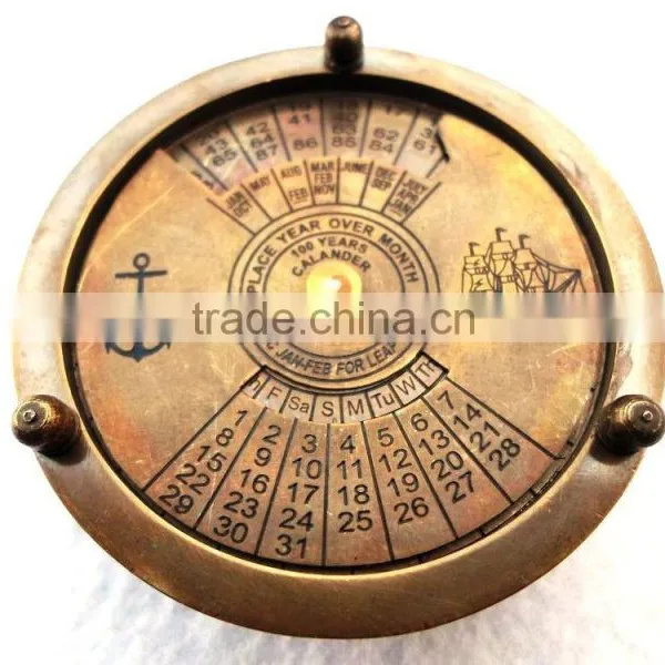 Antique Finish Camping Pocket Compass - Calendar Compass 13520 photo-3