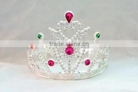 9cm Highx12cm Diameter Metallic Silver Plastic Tiara Princess Tiaras and Crowns photo-6