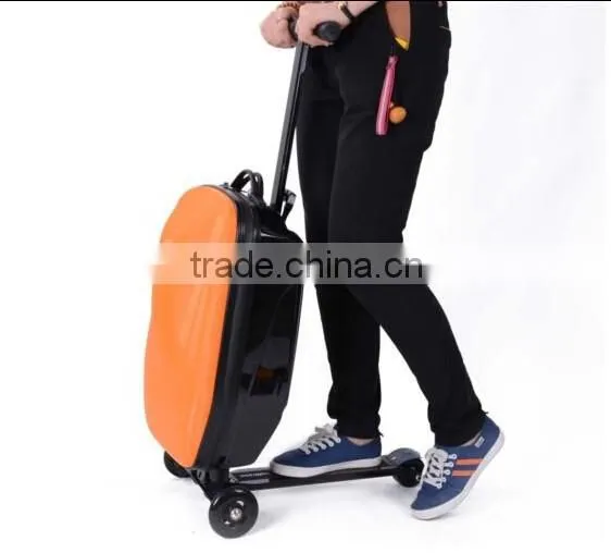 Multi Function Orange Color Business Roller Scooter Suitcase Quality Choice photo-4