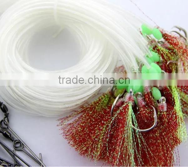 The New 2016 Japan Fishing Hooks 25pcs/1 Bag Longline Traces Flasher Tubing Hook 50cm Fishhook Lure Hook for Fishing photo-2