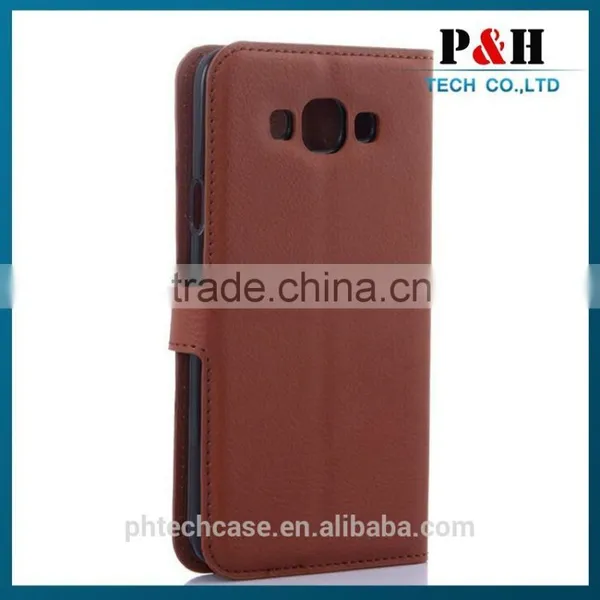 Case For Samsung Galaxy E7 Leather Stand Pouch With 2 Card Slots/Magnetic Snap photo-4