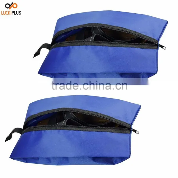 Luckiplus Portable Waterproof Nylon Travel Shoe Bags Blue