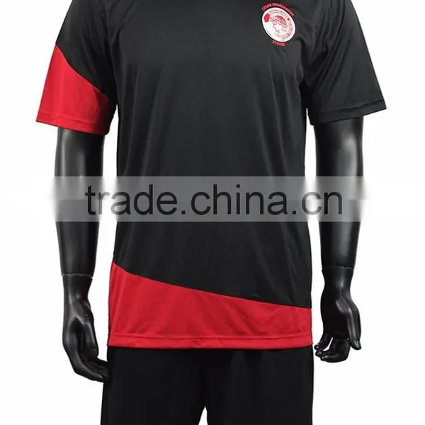 Dry Fit Material Football Uniform Red and Black Color photo-2