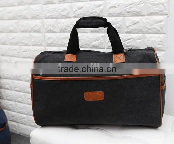 Customize Fashion Men's Vintage Canvas Duffle Shoulder Bags Handbag Travel Gym Sports Bags photo-4