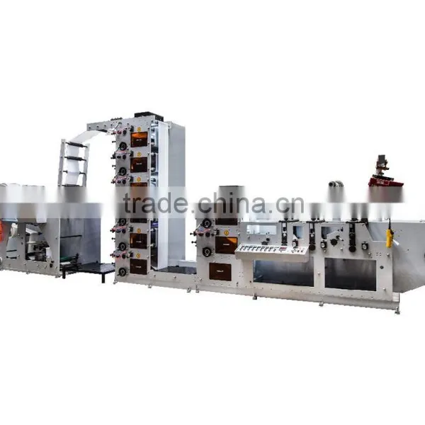 8 Colors Three 3 layer Logistics Express Adhesive Label Printing Machine