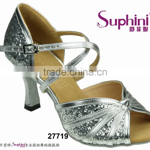 Sequin Ladies Shoes , Women Wide Ballroom Dance Shoes photo-2
