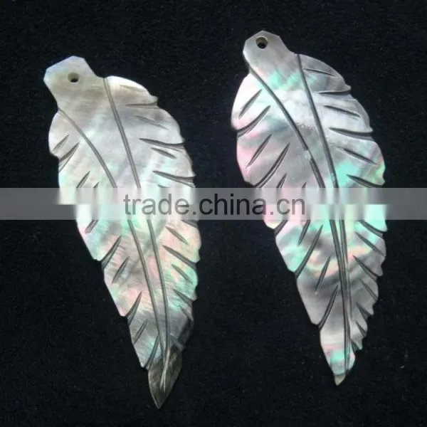 Best Quality New Arrival Mother of Pearl Gemstone With Nice Carving and Leaf Shape photo-4