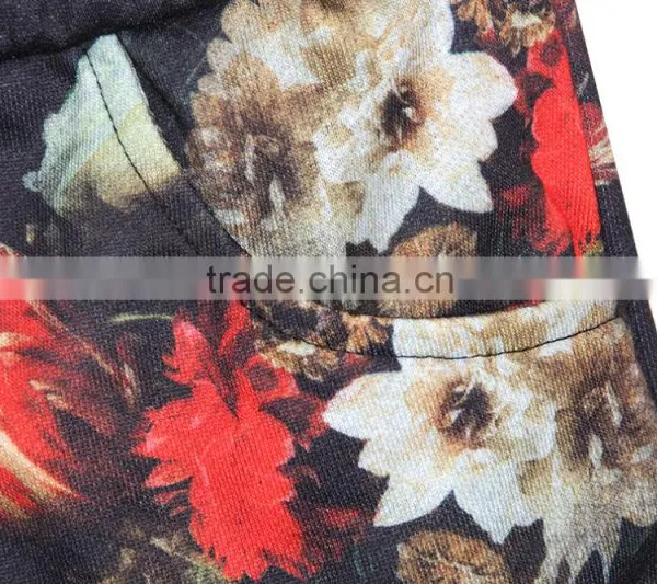 2015 Women Shorts Sublimation Print Flowers Running Shorts Elastic Waist N16-2 photo-3