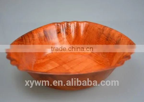 Peach Shape of Woven Wooden Plate and Dish photo-4