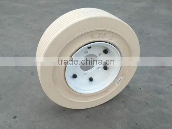 High Quality Non-marking Solid Tire 4.00-8/3.75 With 5 Lug Holes photo-3