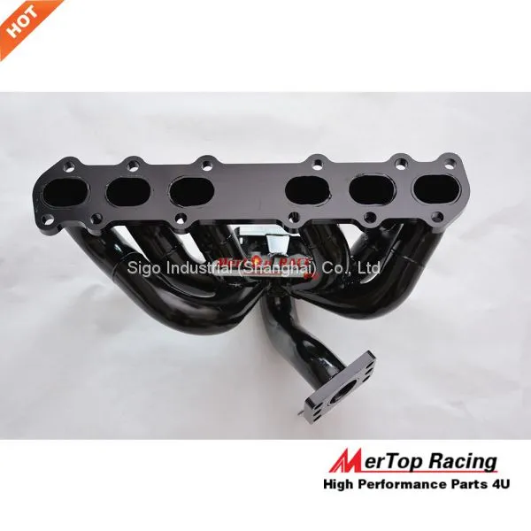 MERTOP RACE 3mm Tube Thick Black Coated Top Mount T3 Turbo Manifold For Toyota Supra 1JZGTE 1JZ JZA70 MK3 1989-1993 photo-4
