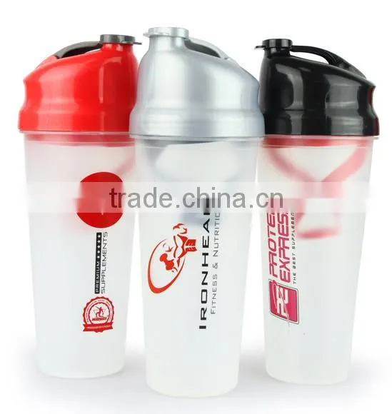 BPA Free 700ML Plastic Protein Shaker Bottle With Metal Ball,mixing Shaker Bottle photo-2