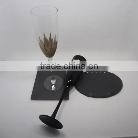 10X10CM Hand Cut Polished Small Black Polished Granite Coaster photo-5