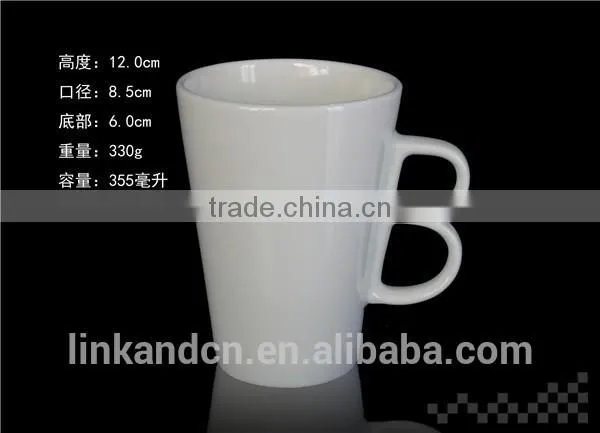 300ml Porcelain Promotion Mug With Handle White Drinking Mug With Handle photo-3