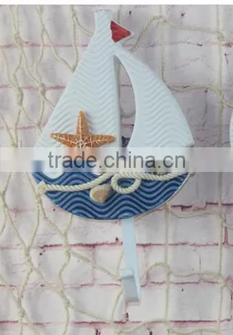 CY081 Mediterranean Style Anchors Fish Slipper Boat Shaped Wall Hooks Living Room Hanging Decoration Nautical Decor photo-5