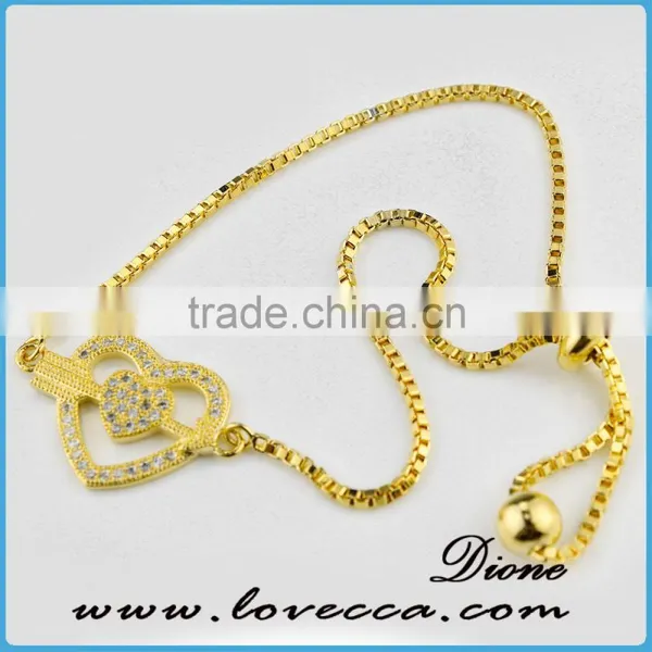 New Gold Bracelets Design Women Micro Pave Gold Cubic Zirconia Bracelet photo-2
