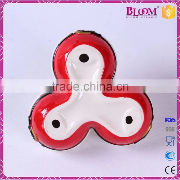 High Quality Red Christmas Ceramic Candy Dish photo-5