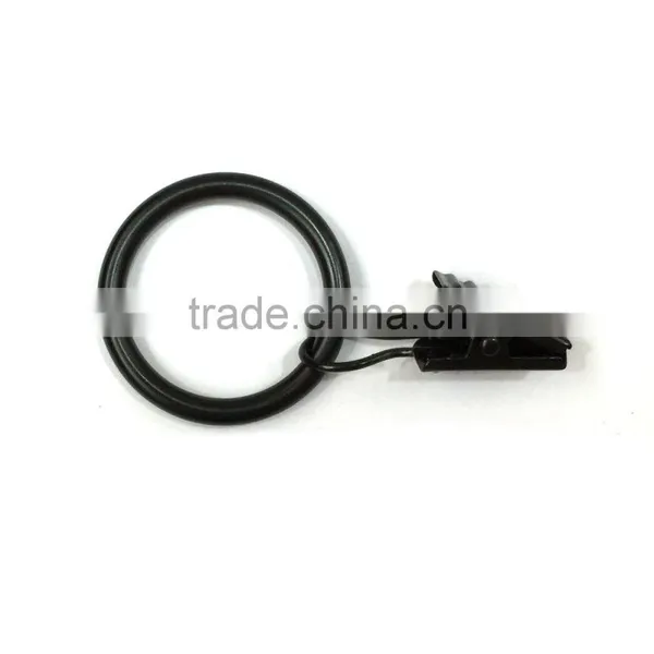 High Quality Black Coated Iron Curtain Ring With Clip / Rod Ring With Clip Hanging / A Ring With A Clip photo-5