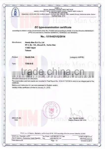 CE EN354 Load 25kN Stainless Steel Quick Link photo-3