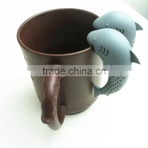 16159 Silicone Shark Infuser Loose Tea Leaf Strainer Herbal Spice Filter Diffuser photo-5