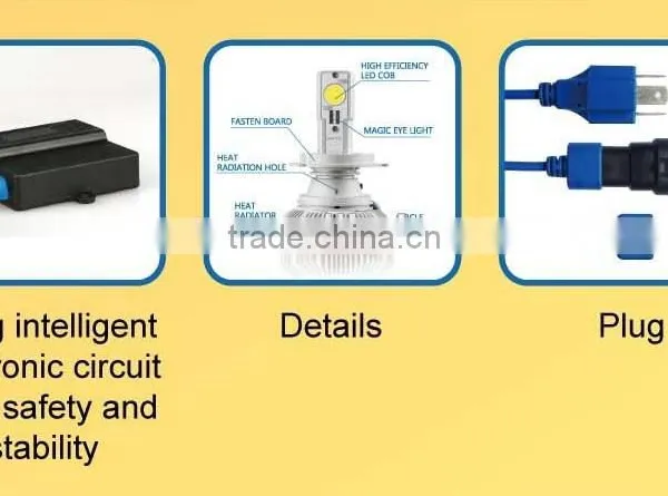 Car HID Light,led Headlight, 50w Cree Headlight H1 50W COB Chips 3600LM LED High Power H1 50W Car Fog Headlight H4 HI-LOW photo-5