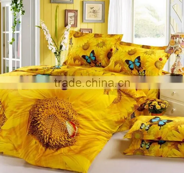 New Design Digital Maple Leaf Printed Hotel Bed Sheet photo-5