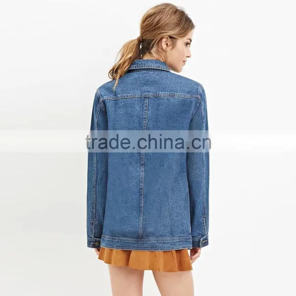 New Hot Sale Plus Size Women Plain Denim Jacket photo-2