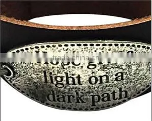 Custom Words Charms Leather Bracelet,antique Men Leather Bracelets,stylish Leather Wristband photo-5