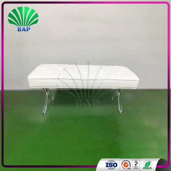 Eco-Friendly Milk White Bench Cushion X-Shape Bench Leg Acrylic Bench photo-4
