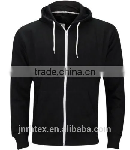 Mens Boys Plain American Fleece Zip Up Hoodie Sweatshirt photo-2