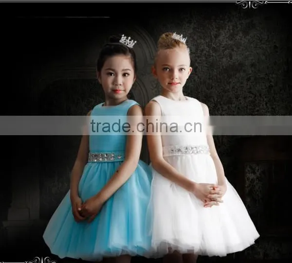 2016 New Girl Wedding Dress Formal Dress For Flower Girl Top Grade Kids Clothes GD90427-3 photo-3