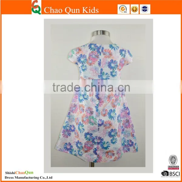 2017 Girls Cotton Summer Flower Girl Net Wedding Kids Dresses photo-2