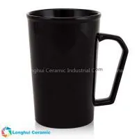 12oz Angular Handle Design Custom Ceramic Latte Coffee Mug