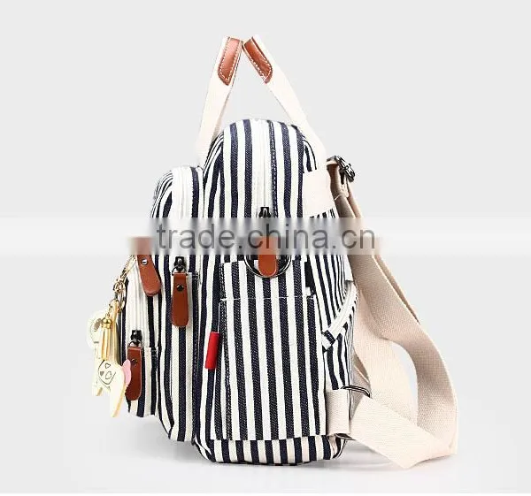 Double Shoulder Customer Print Canvas Back Pack for Women photo-3