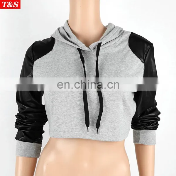 Hot Selling Custom Compressed Print Women Crop Top Hoodie photo-6