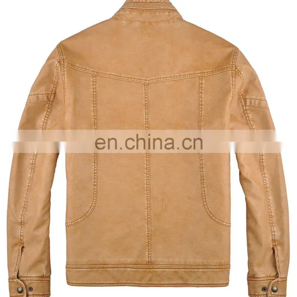 2016 Latest Fashion Hot Selling High Quality Handsome PU Jacket Men photo-3