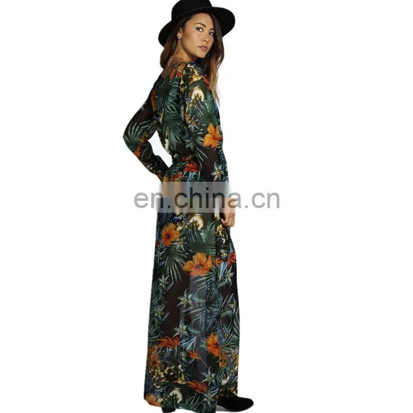 Hot Fashion Ladies Long Sleeve Fancy Maxi Dress photo-2